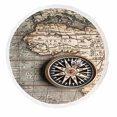 thumbnail image 1 of PKQWTM Old On Vintage Retro Map Round Beach Towel Beach Mats Shawl Blanket Yoga Mat with Tassels Beach Throw Towel, 1 of 1