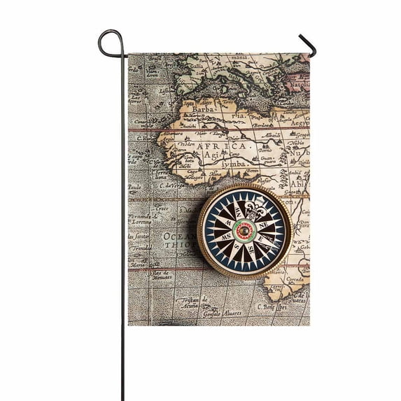PKQWTM Old On Vintage Retro Map Yard Decor Home Garden Flag Size 28x40 Inches