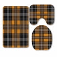 thumbnail image 1 of PKQWTM Orange Black Tartan With White Stripes 3 Piece Bathroom Rugs Set Bath Rug Contour Mat and Toilet Lid Cover, 1 of 2