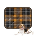 thumbnail image 1 of PKQWTM Orange Black Tartan With White Stripes Pet Dog Cat Bed Pee Pads Mat Cushion Potty Dogs Blankets Crate Bed Kennel 14x18 inch, 1 of 3