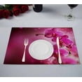 thumbnail image 1 of PKQWTM Orchid Flower Border Design Kitchen Dining Table Mats Placemats Size 12x18 Inches, Set of 2 Pieces, 1 of 2