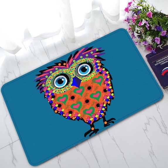PKQWTM Owl Popular Hipster Characters Home Decor Floor Mat Area Rug Doormat Size 18x30 Inches