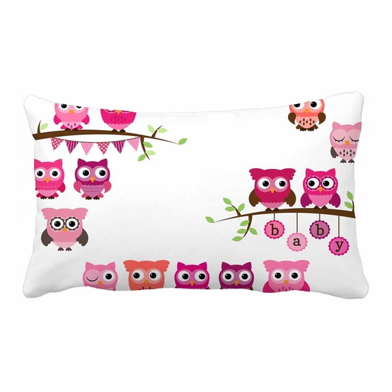 PKQWTM Owls and Branches Bed Decor Pillow Cases Zippered Cushion Cover Size 20x30 Inches