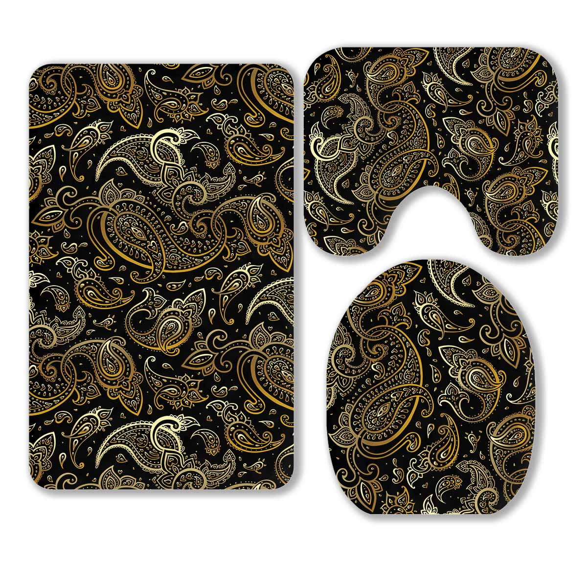 PKQWTM Paisley Beautiful golden Elegant n vintage Pattern 3 Piece ...