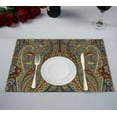thumbnail image 1 of PKQWTM Paisley Motif Kitchen Dining Table Mats Placemats Size 12x18 Inches, Set of 2 Pieces, 1 of 2