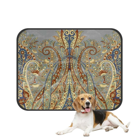 PKQWTM Paisley Motif Pet Dog Cat Bed Pee Pads Mat Cushion Potty Dogsblankets Crate Bed Kennel 14x18 inch