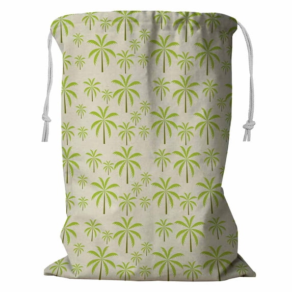 PKQWTM Palm trees pattern Storage Basket Laundry Bag with Drawstring Size 24x32 Inch