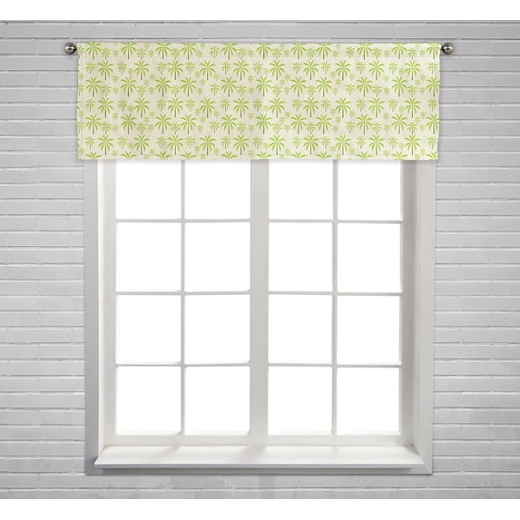 PKQWTM Palm trees pattern Window Curtain Valance Rod Pocket 54x18 inch