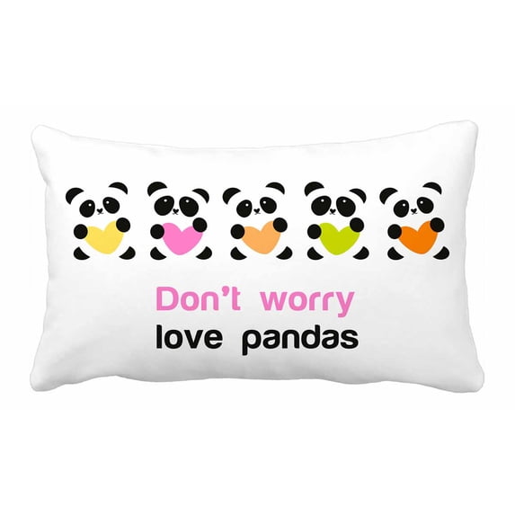 PKQWTM Pandas heart animal Bed Decor Pillow Cases Zippered Cushion Cover Size 20x30 Inches