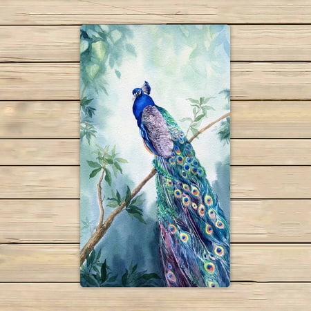 PKQWTM Paradise Garden With The Peacock Microfiber Bath Towels Bathroom Body Shower Towel Size 16x28 Inches