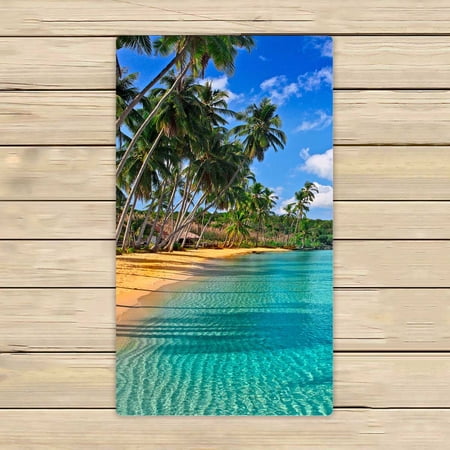 PKQWTM Paradise Sea Water Summer Hotel House Tropical Beach Microfiber Bath Towels Bathroom Body Shower Towel Size 16x28 Inches