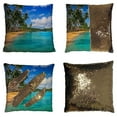 thumbnail image 1 of PKQWTM Paradise Sea Water Summer Hotel House Tropical Beach Reversible Mermaid Cushion Cover Home Decor Sequin Pillow Case Size 16x16 inches, 1 of 2