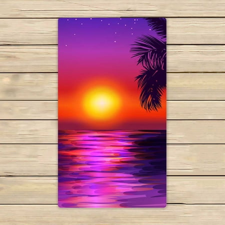 PKQWTM Paradise Seascape At Sunset Microfiber Bath Towels Bathroom Body Shower Towel Size 16x28 Inches