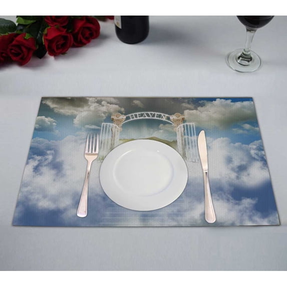 PKQWTM Paradise Sky Kitchen Dining Table Mats Placemats Size 12x18 Inches, Set of 2 Pieces