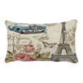 thumbnail image 1 of PKQWTM Paris Bed Decor Pillow Cases Zippered Cushion Cover Size 20x30 Inches, 1 of 1
