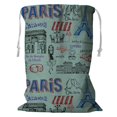 thumbnail image 1 of PKQWTM Paris Doodles Storage Basket Laundry Bag with Drawstring Size 18x24 Inch, 1 of 3