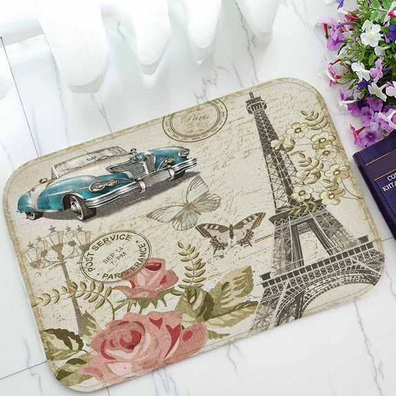 PKQWTM Paris Home Decor Floor Mat Area Rug Doormat Size 15.7x23.6 Inches