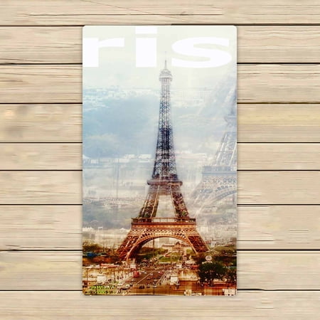 PKQWTM Paris Microfiber Bath Towels Bathroom Body Shower Towel Size 16x28 Inches