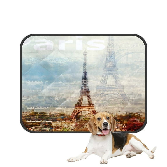 PKQWTM Paris Pet Dog Cat Bed Pee Pads Mat Cushion Potty Dogsblankets Crate Bed Kennel 28x36 inch
