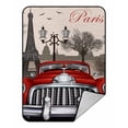 thumbnail image 1 of PKQWTM Paris retro Blanket Crystal Velvet Throw Bed Blanket 58x80 inches, 1 of 1