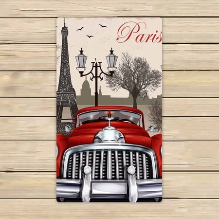 PKQWTM Paris retro Microfiber Bath Towels Bathroom Body Shower Towel Size 16x28 Inches