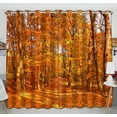 thumbnail image 1 of PKQWTM Pathway In The Forest In Autumn Practical heat insulation Shading Window Curtain Size 52(W) x 84(H) inches (Two Piece), 1 of 1