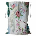 thumbnail image 1 of PKQWTM Peacock Tree Cherry Flowering Trees Protea Flower Storage Basket Laundry Bag with Drawstring Size 24x32 Inch, 1 of 3