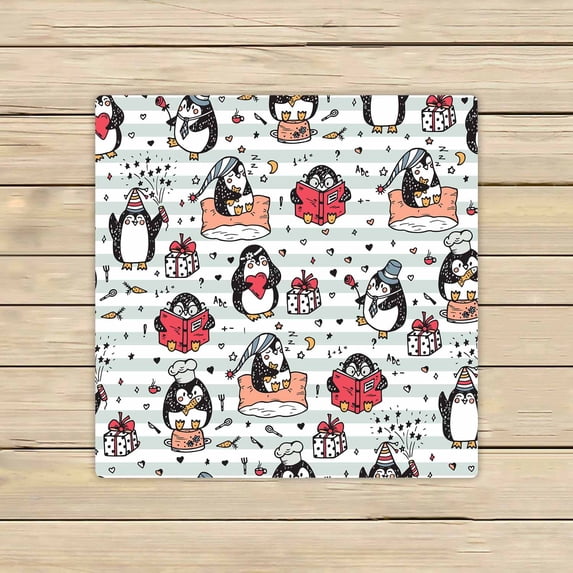 PKQWTM Penguins doodle Cute colorful Microfiber Bath Towels Bathroom Body Shower Towel Size 13x13 Inches