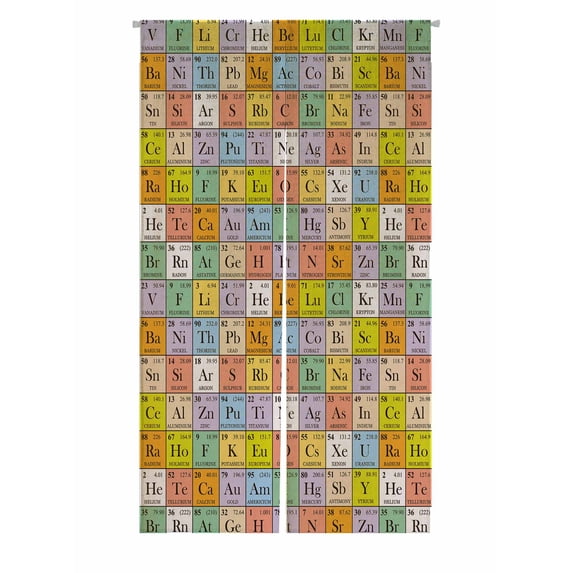 PKQWTM Periodic Table Door Curtain Window Cover Home Decor Hanging Curtain Size 85x150 CM