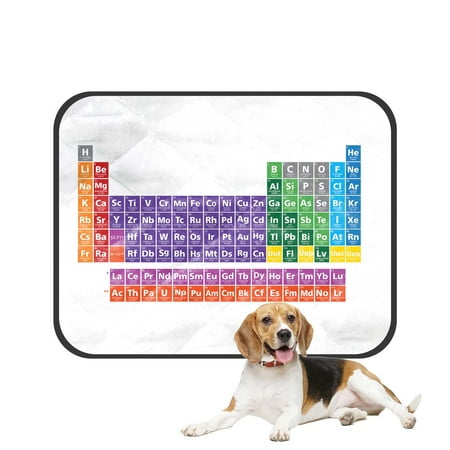 PKQWTM Periodic Table Table of the Elements Educational Pet Dog Cat Bed Pee Pads Mat Cushion Potty Dogsblankets Crate Bed Kennel 28x36 inch