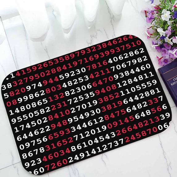 PKQWTM Pi Sign And Pi Numbers On Black Background Home Decor Floor Mat Area Rug Doormat Size 15.7x23.6 Inches