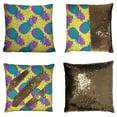 thumbnail image 1 of PKQWTM Pineapple Memphis Reversible Mermaid Cushion Cover Home Decor Sequin Pillow Case Size 16x16 inches, 1 of 2