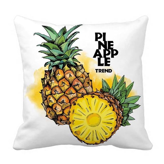 PKQWTM Pineapples Fruit Color Bed Decor Pillow Cases Zippered Cushion Cover Size 20x20 Inches