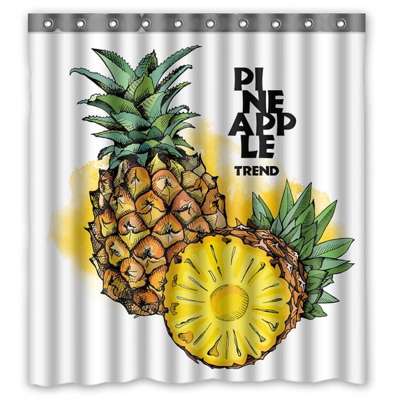PKQWTM Pineapples Fruit Color WaterProof Polyester Fabric Shower Curtain Size 66x72 Inches