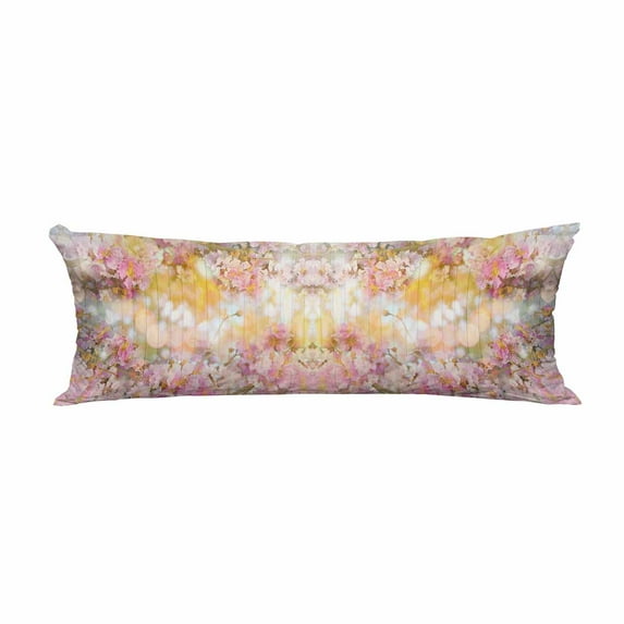 PKQWTM Pink Cherry Blossom Long Body Pillow Case Cover Pillow Cushion Size 20x60 Inches