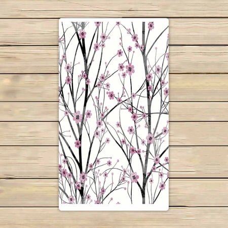 PKQWTM Pink Cherry Tree Blossom Microfiber Bath Towels Bathroom Body Shower Towel Size 16x28 Inches