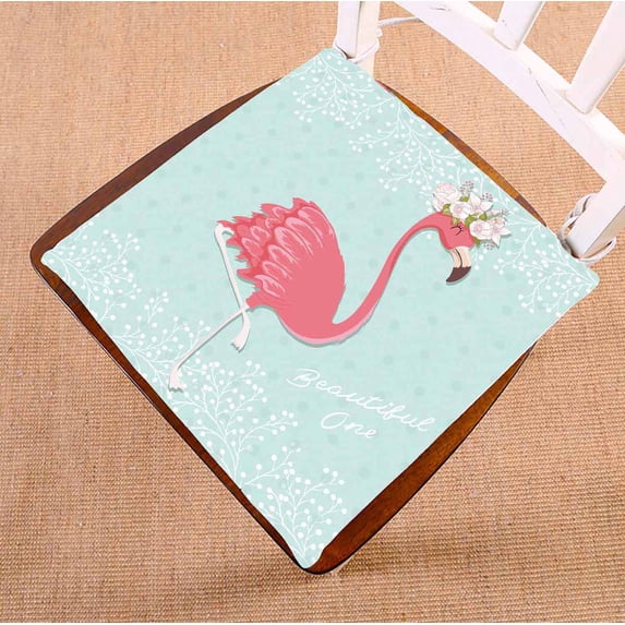 PKQWTM Pink Flamingo Chair Pads Chair Mat Seat Cushion Chair Cushion Floor Cushion Size 20x20 inches
