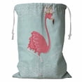 thumbnail image 1 of PKQWTM Pink Flamingo Storage Basket Laundry Bag with Drawstring Size 24x32 Inch, 1 of 3