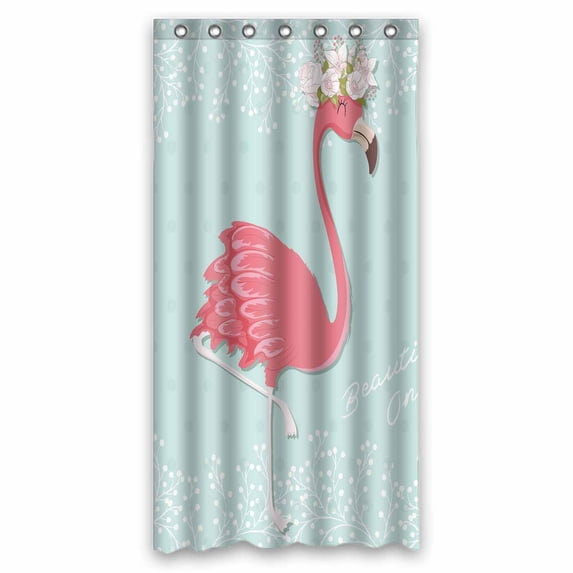 PKQWTM Pink Flamingo WaterProof Polyester Fabric Shower Curtain Size 36x72 Inches