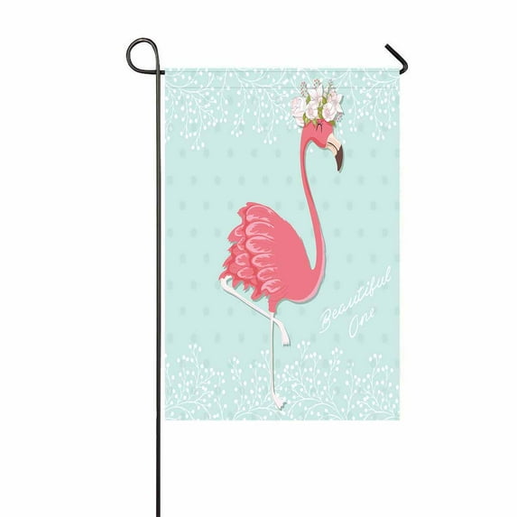 PKQWTM Pink Flamingo Yard Decor Home Garden Flag Size 28x40 Inches