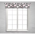 thumbnail image 1 of PKQWTM Pink Flowers And Leaves On Gray Window Curtain Valance Rod Pocket 54x12 inch, 1 of 1