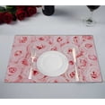 thumbnail image 1 of PKQWTM Pink Fresh Roses Kitchen Dining Table Mats Placemats Size 12x18 Inches, Set of 2 Pieces, 1 of 2