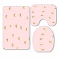 thumbnail image 1 of PKQWTM Pink Gold Hearts 3 Piece Bathroom Rugs Set Bath Rug Contour Mat and Toilet Lid Cover, 1 of 2