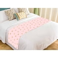 thumbnail image 1 of PKQWTM Pink Gold Hearts Bed Runner Bedroom Bedding Decor Bedding Scarf Size 20x95 inches, 1 of 1