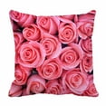 thumbnail image 1 of PKQWTM Pink Roses With Water Drop Bed Decor Pillow Cases Zippered Cushion Cover Size 18x18 Inches, 1 of 1