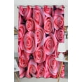 thumbnail image 1 of PKQWTM Pink Roses With Water Drop Practical heat insulation Shading Window Curtain Size 52(W)x84(H) inches(One Piece), 1 of 1