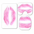 thumbnail image 1 of PKQWTM Pink kiss pure white background 3 Piece Bathroom Rugs Set Bath Rug Contour Mat and Toilet Lid Cover, 1 of 2