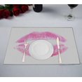 thumbnail image 1 of PKQWTM Pink kiss pure white background Kitchen Dining Table Mats Placemats Size 12x18 Inches, Set of 2 Pieces, 1 of 2