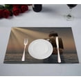 thumbnail image 1 of PKQWTM Pirate Ship Rays Sun Kitchen Dining Table Mats Placemats Size 12x18 Inches, Set of 2 Pieces, 1 of 2