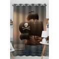 thumbnail image 1 of PKQWTM Pirate Ship Rays Sun Practical heat insulation Shading Window Curtain Size 52(W) x 84(H) inches(One Piece), 1 of 1